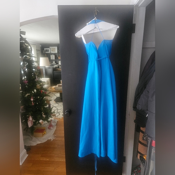 Socialite Pleated Halter Midi Dress Indigo - Picture 3 of 3